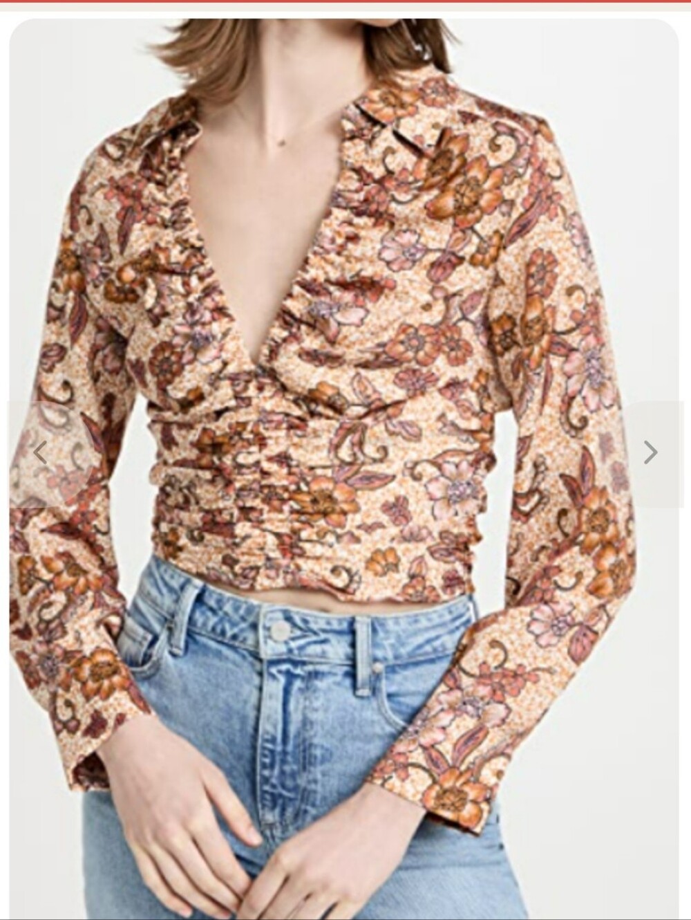 Free People I Got You Printed Top Vintage Combo Size M